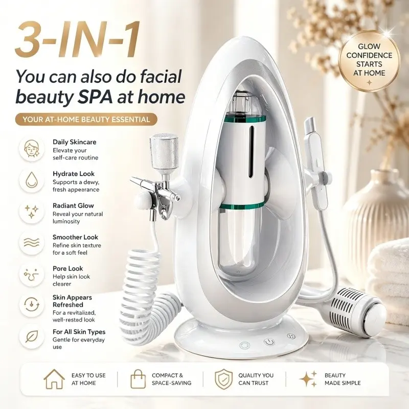 Three-In-One Blackhead Remover Facial Moisturizer Hydrogen Peroxide Spray, Exfoliating Microdermabrasion Machine, Skin Care Tool