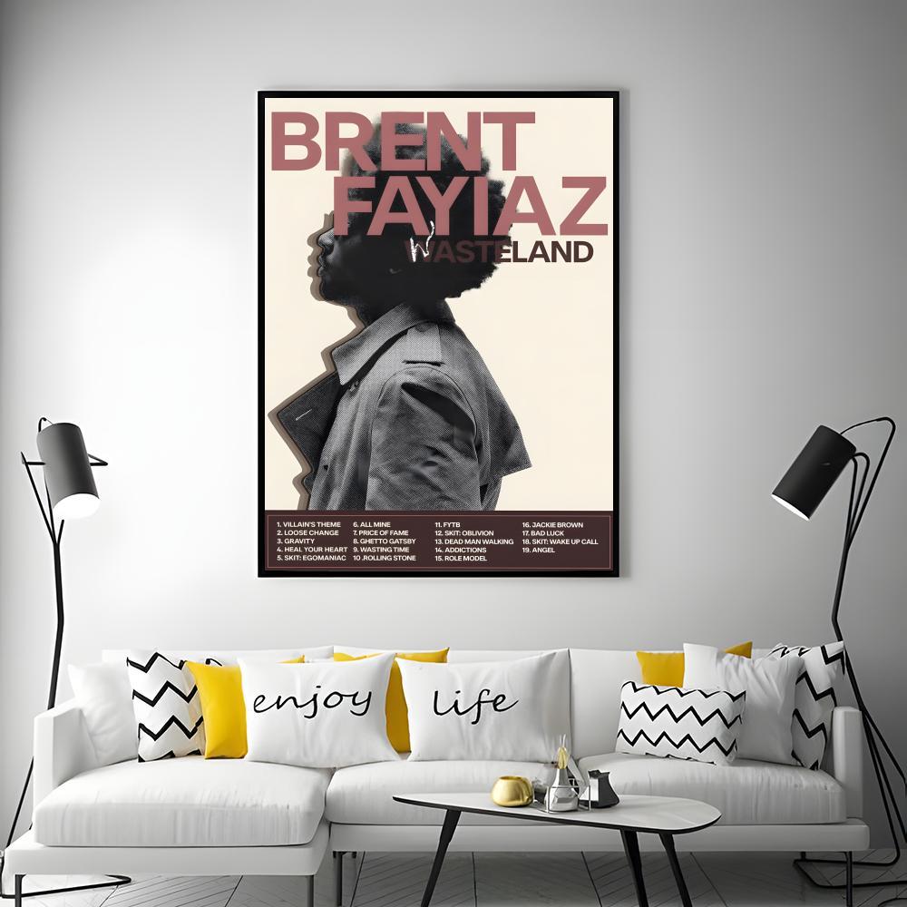 music artist Brent Faiyaz Poster HD Heavy-Duty Self-Adhesive Waterproof Wall Decor – Tool-Free Install, Durable & Reusable Conceals Wall Flaws | Elevates Home Style | Ideal for Living Rooms, Bathrooms & Kitchens