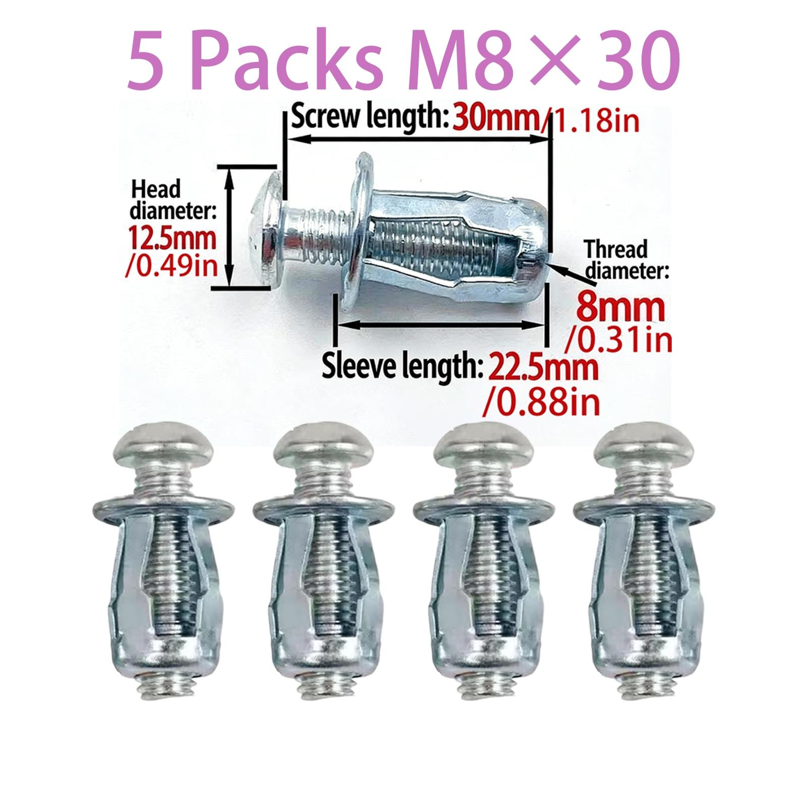 Heavy Duty Bolt Hollow Door Anchors Toggle Bolts for Drywall, Carbon Steel Expansion Screws Set, Expands Behind Wall for Cabinets Walls, Bolt Anchors for 0-5mm Thin Doors Drywall Caravan Walls, Easy Install Multi-Purpose Anchors