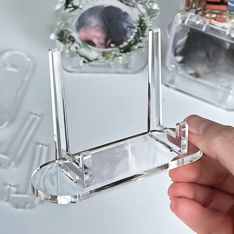 12-Piece Card Badge Display Storage Rack, Transparent Stand Desktop Organizer, Business Card Holder, Poker Deck Rack, Room Decoration Gift