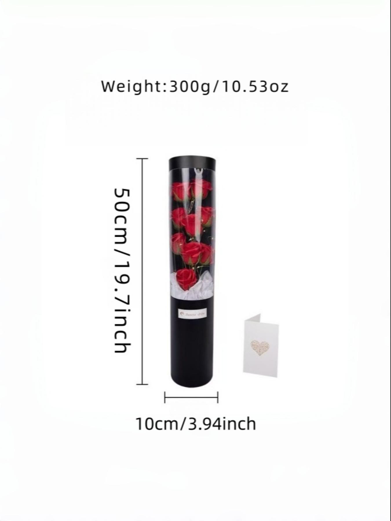 Valentine's Day Custom Rose Bouquet Hug Bucket, Realistic Artificial Flowers, Star Lights, Anniversary Romantic Gift, Wedding Party Decor