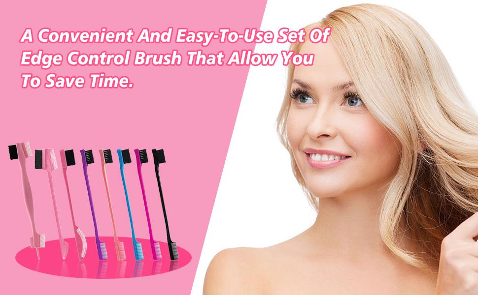 Edge & Back Brushing Comb Set - 8 Counts Hair Styling Comb Set for Women with Rat Tail Brush for Edge Control and Slicking Hair Haircare Smooth