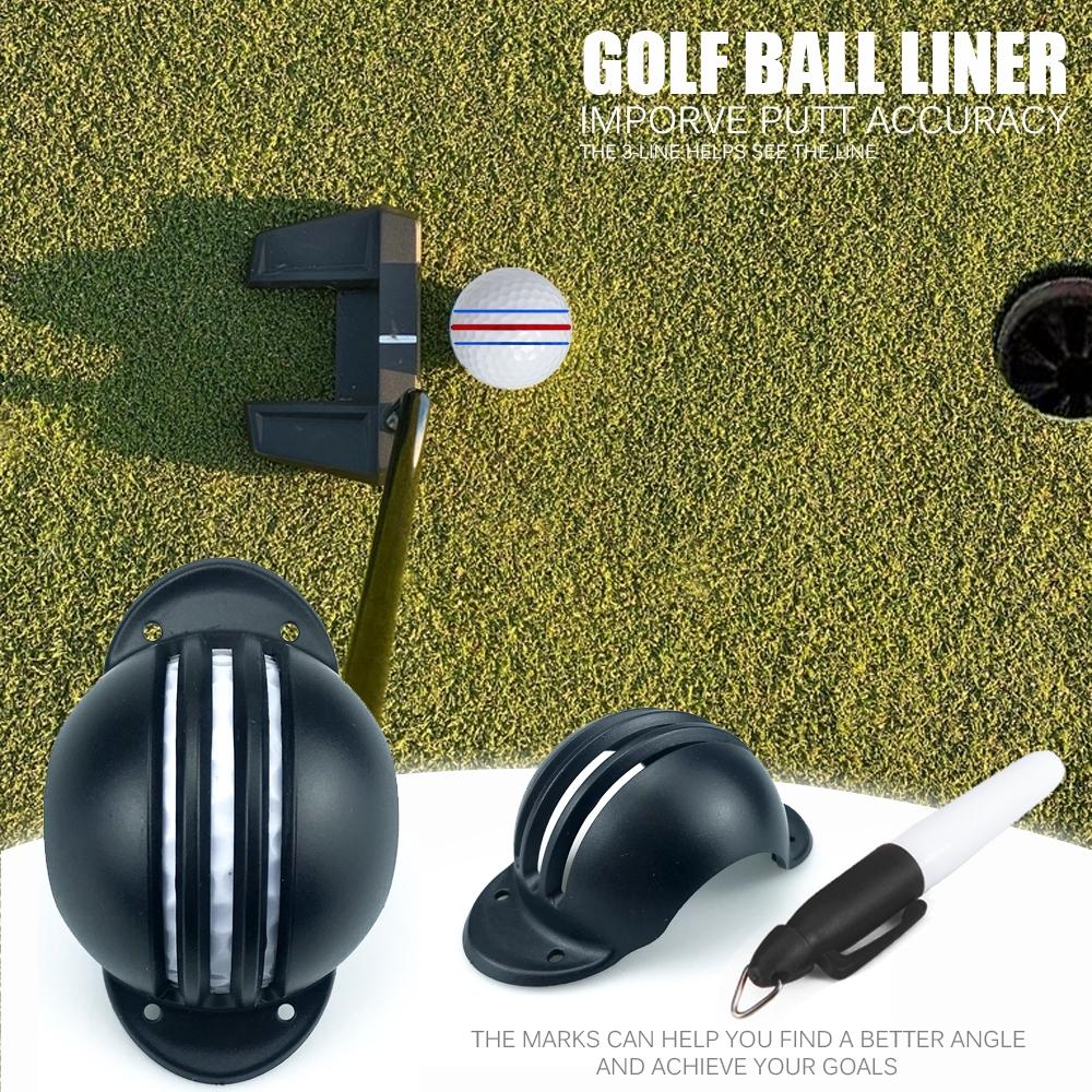 1 Set Three Line Aiming Marker, Golf Ball Line Marker, Golf Ball Alignment Marking Tool, Golf Putter Golf Clubs Accessories, Christmas Gift