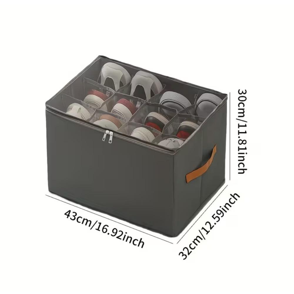 Collapsible Covered Shoe Storage - Dustproof Storage Box for Shoes, Clothes and Accessories - Multifunctional Home Organization Solution, Rectangular, Flip-Top Closure, Shoe Storage Box