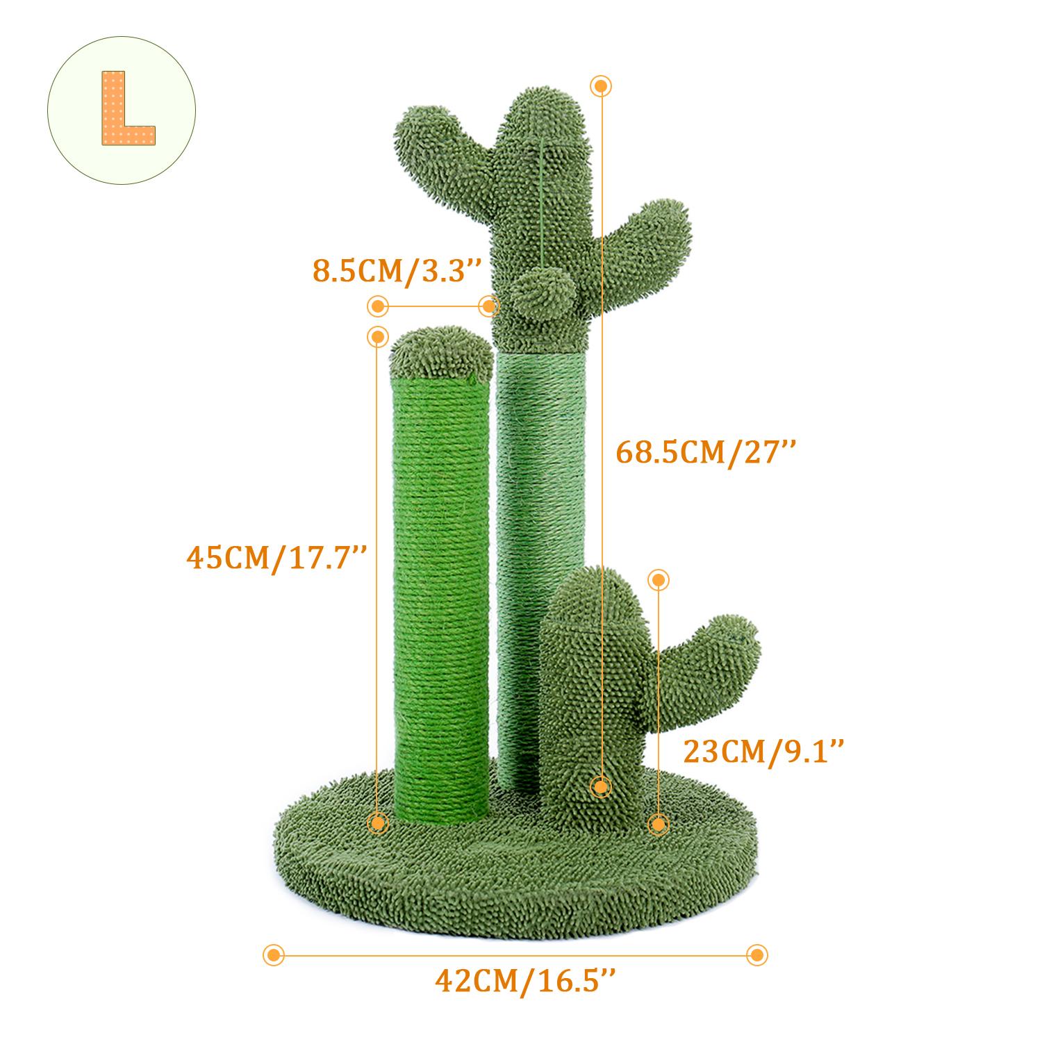 Cute Cactus Shaped Cat Scratching Board - Green Design with Cactus-Shaped Stands, Ideal for Cats and Small Pets