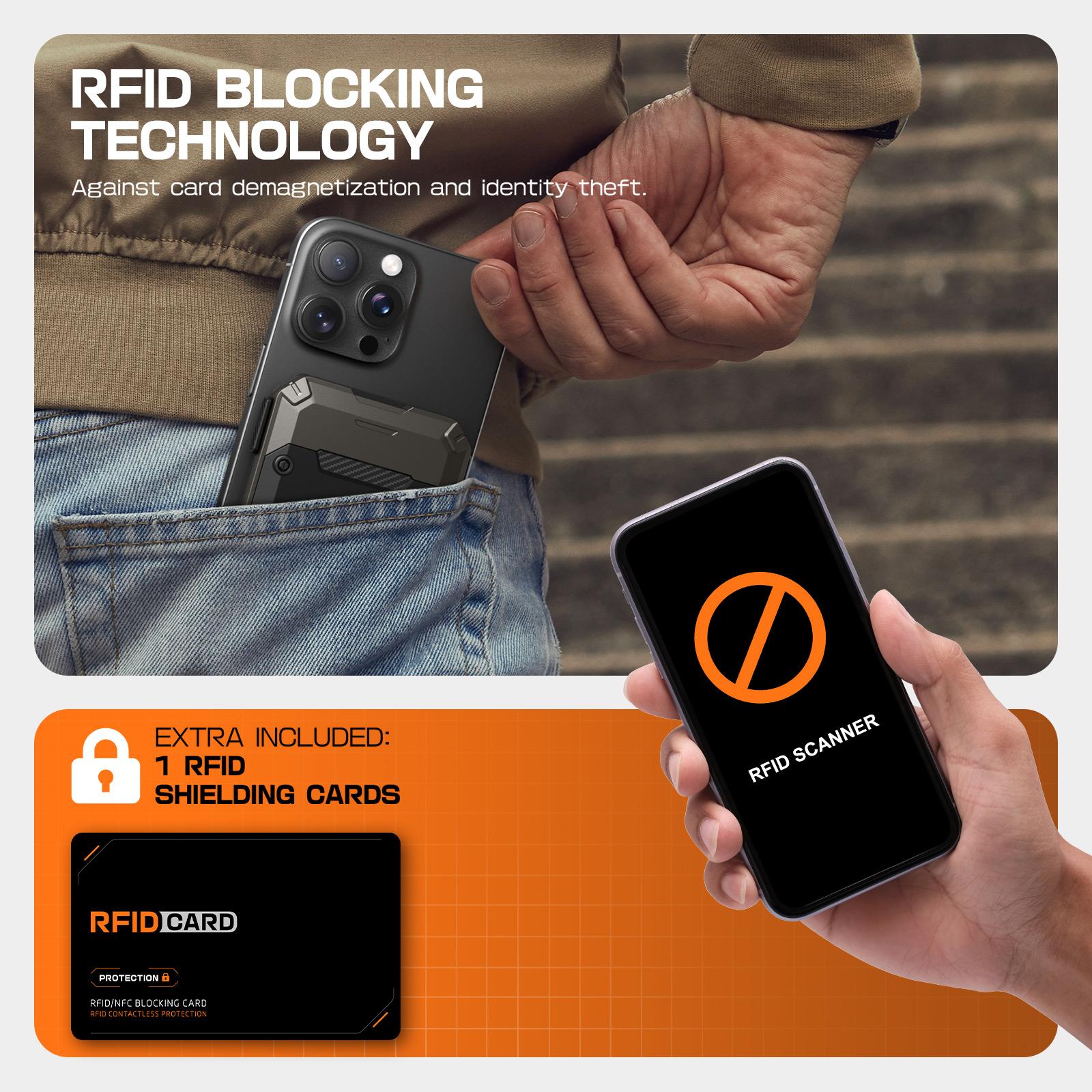 SUPCASE Magnetic Wallet with Stand Compatible with MagSafe, Hold 5 Cards,Adjustable Stand,RFID Blocking,Tripod Phone Stand Magnetic Credit Card Holder for iPhone 16/15/14/13/12 Series, Black Smartphone Travel Gadgets, FathersDayGift