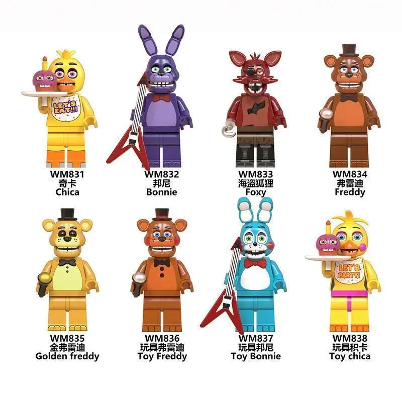 2026 New hot item  8Pcs FNAF Action Figure Toys Five Nights At Freddy's Ornaments  Assembled Toy DIY Model Game Peripheral Childrens Birthday Gifts