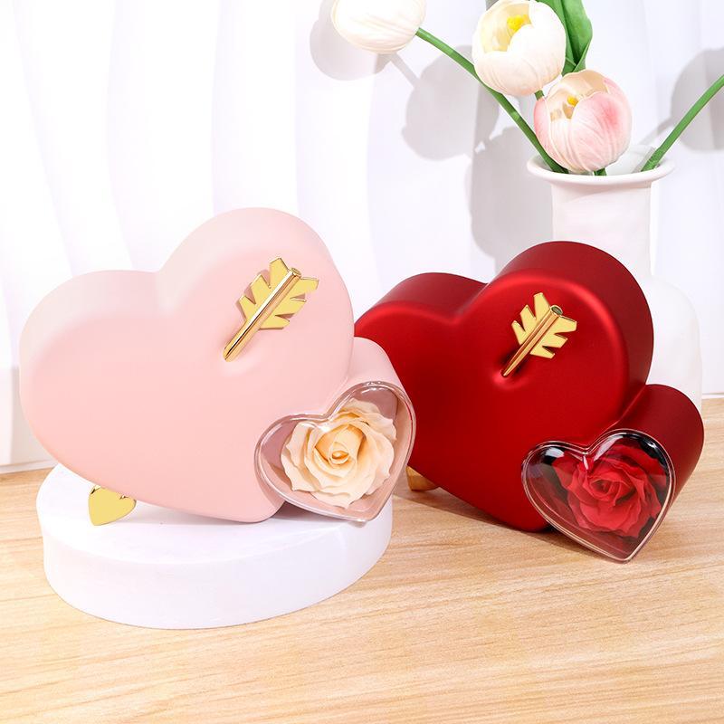 1PC Heart-Shaped Preserved Rose Jewelry Gift Box, Forever Rose with Jewelry Organizer, Perfect for Proposal, Wedding Favor, Bridal Gift, Mother’s Day Surprise, Back to School Gift for Girlfriend, Romantic Valentine’s Day Christmas Present