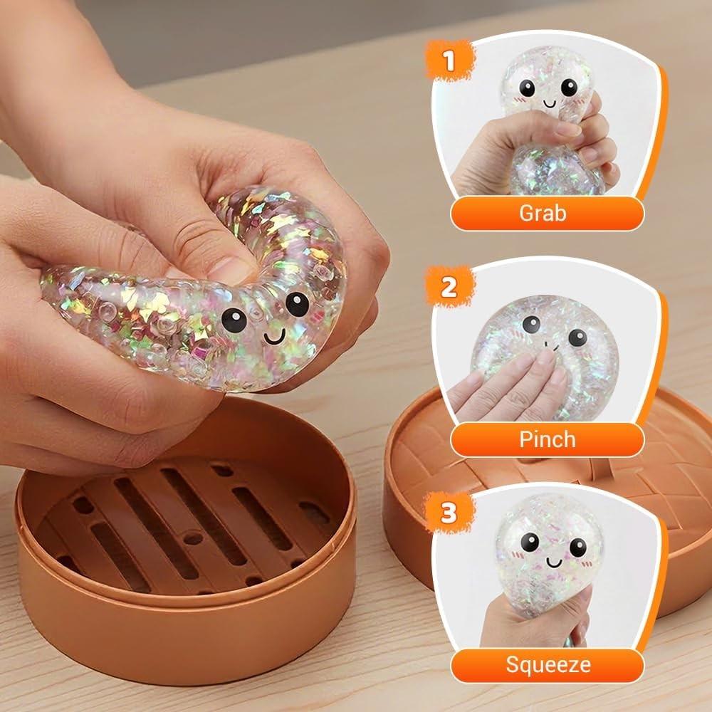 1pc Expressive Big Dumpling Squishy - Blind Box, Mysecret Bun Fidget Toy, Soft TPR Material, Stress Relief, Unboxing Surprise,rare squishy Random Style per Pack.Valentine's Day and Easter gifts, suitable for children to exchange gifts