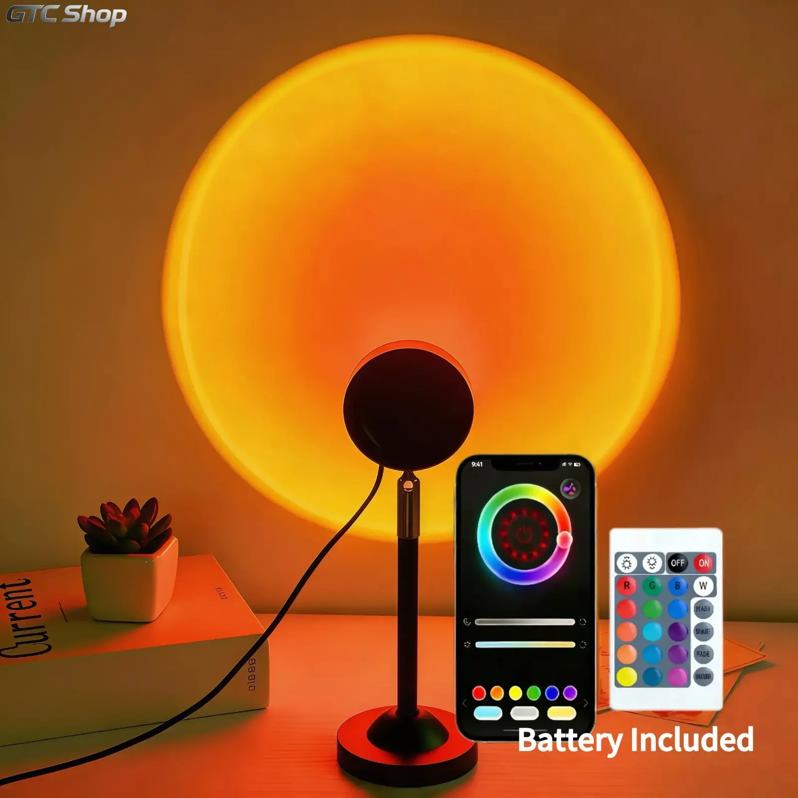 APP & Remote Control Sunset Lamp, Upgraded Multi-Color Changing LED Projector Light with Music Rhythm, Dimmable Timing Sunset Night Light, Aesthetic Home Decor for Bedroom, Gaming Room, Live Streaming, Photography & Parties