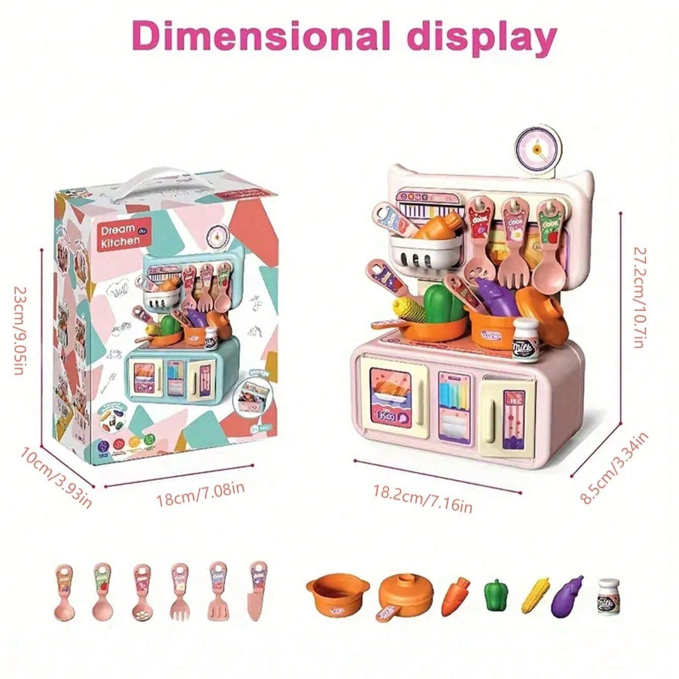 Mini Kitchen Toy Simulation Cooking Set, Toddler Play Kitchen, Pretend Play Girl Toys, Realistic Cookware Role-Playing Kit, Educational Gift
