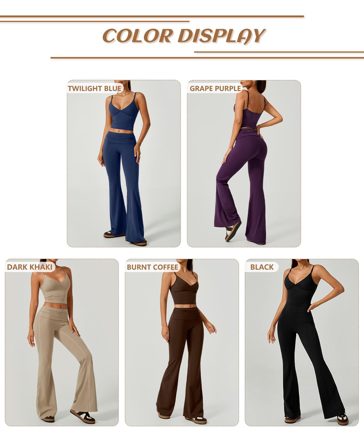 TimeOFF Women's 2-Piece Deep V Crop Cami & Flared Pants Set, Buttock Plumping & Lifting Sculpting, Back Hollow-Out for Alluring Look, Solves Shape-Enhancing Need for Yoga, Fitness & Daily Chic Scenarios,loungesetwomen,sweatsuits women Athletic Sportswear TimeOFF Women's 2-Piece Deep V Crop Cami & Flared Pants Set, Buttock Plumping & Lifting Sculpting, Back Hollow-Out for Alluring Look, Solves Shape-Enhancing Need for Yoga, Fitness & Daily Chic Scenarios,loungesetwomen,sweatsuits women Athletic Sportswear