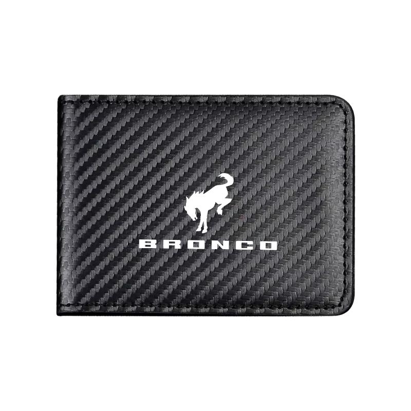 Carbon Fiber Texture License Plate Durable Wallet for Bronco, Holds Driver's License, ID Card, Bank Cards, Cash, Practical Car Gift for Enthusiasts