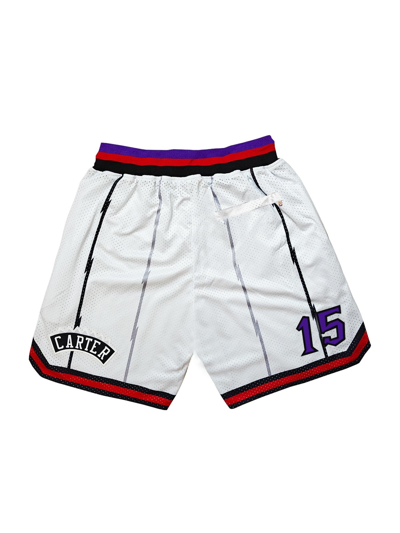 Men's Toronto Letter & Number Embroidery Pocket Sports Shorts, Casual Breathable Quick Drying Elastic Waist Basketball Shorts, Athletic Bottoms, Men's Sportswear for Outdoor Wear, Athletic Activewear, Athleisure Casual Shorts, Breathable Fitness Shorts