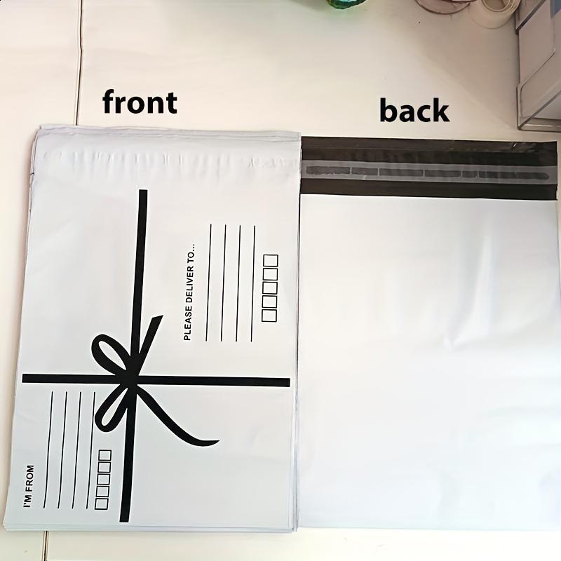 50 Butterfly Knot Envelope Shipping Bags, Delivery Bag with Address & Postal Code Space, Peel Seal Closure, Durable PP Material