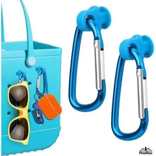 Hollow Beach Tote Bag Accessories Set - Lightweight, Simple, Compact, Detachable Insert Hooks, Carabiner Keychain Charms, Portable Storage Clips for Outdoor Camping, Beach Sports