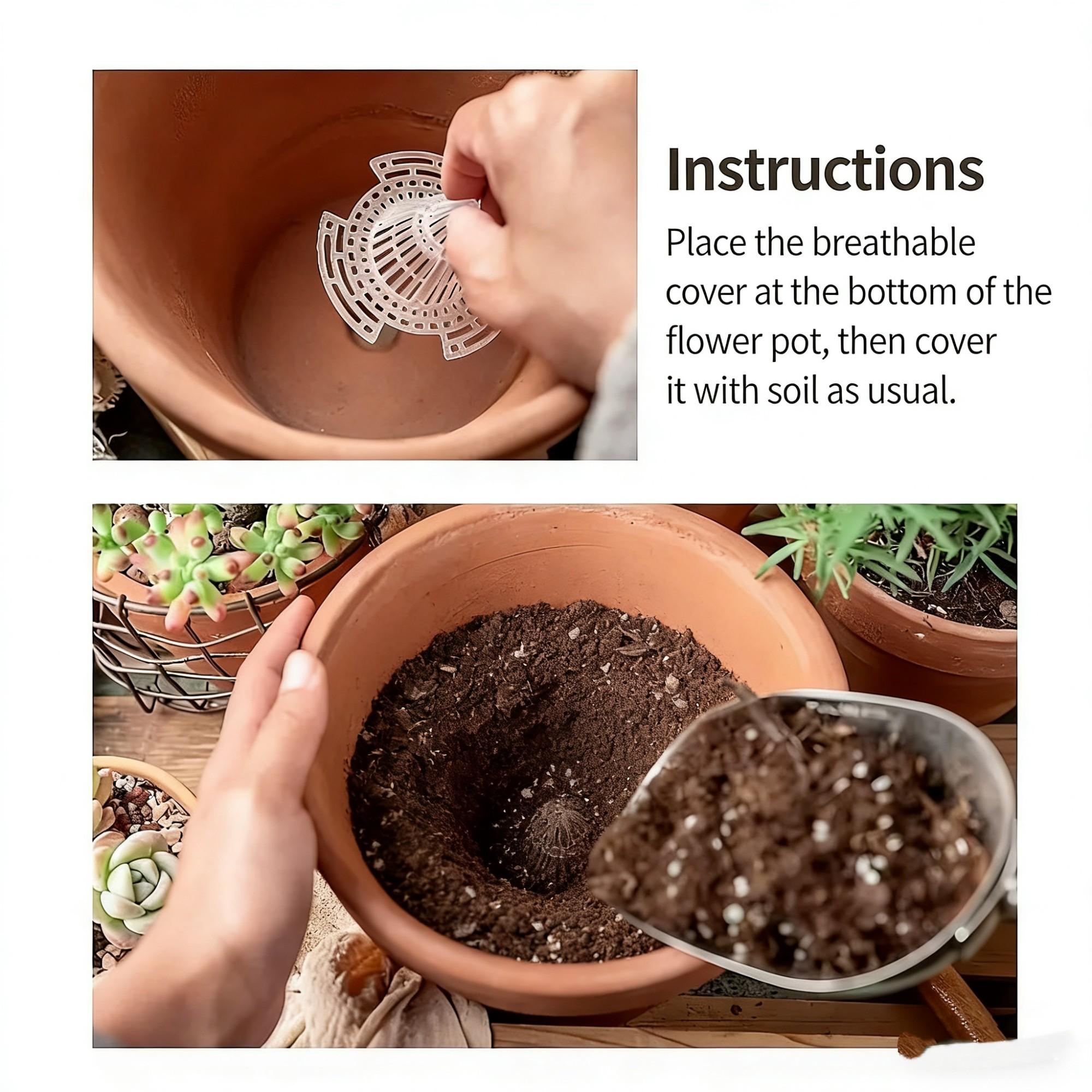 10Pack Cone Flower Pot Hole Mesh Pad,Upgraded Planter Bottom Grid Mat Mesh Hole Screens for Keeping Soil from Flowing- Breathable Gasket-Drainage Netting for Bonsai