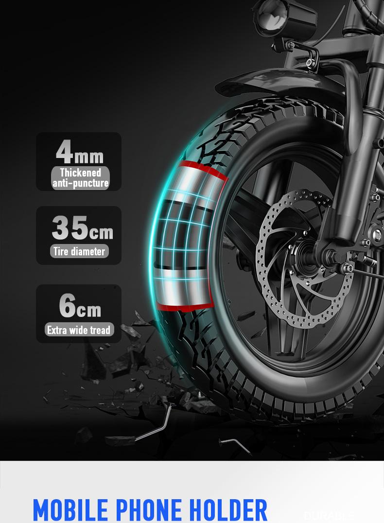 Adult Electric Bicycles 500W 48V 15AH 40KM Foldable Commuter Bikes with Detachable Batteries 20 Miles Per Hour 16 Stage Damping Folding Ebike