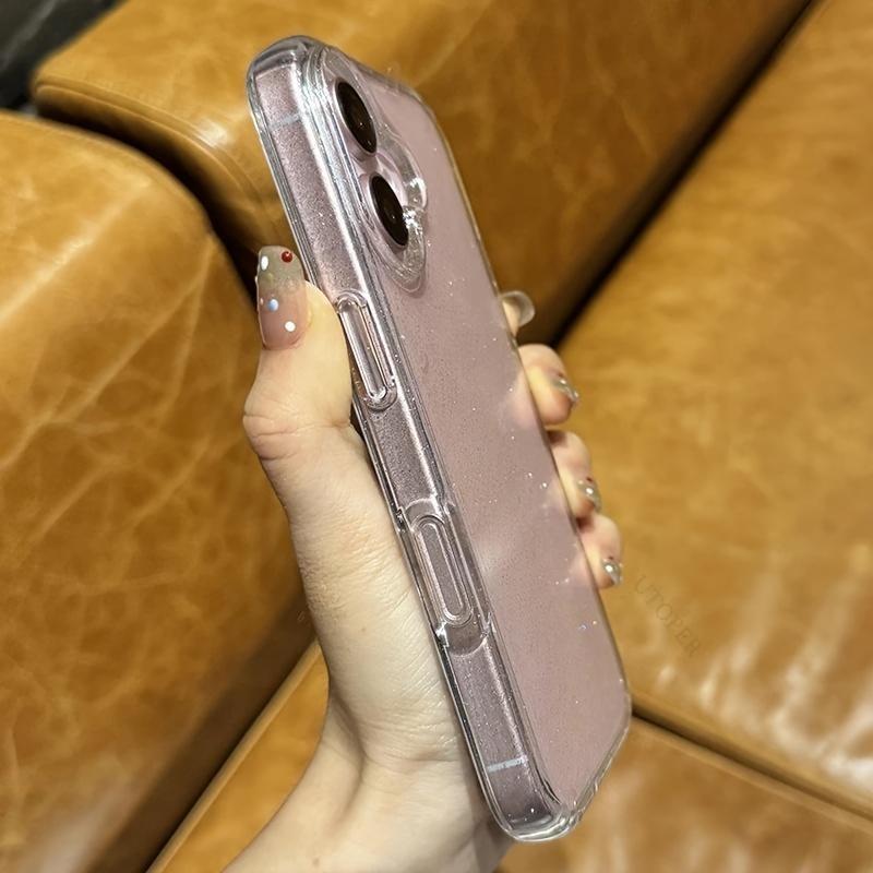 Transparent Glitter Phone Case for iPhone 17/16/15/14/13/12/11 Pro Max, High Aesthetic Multi-Color Protection Cover, Stylish and Durable