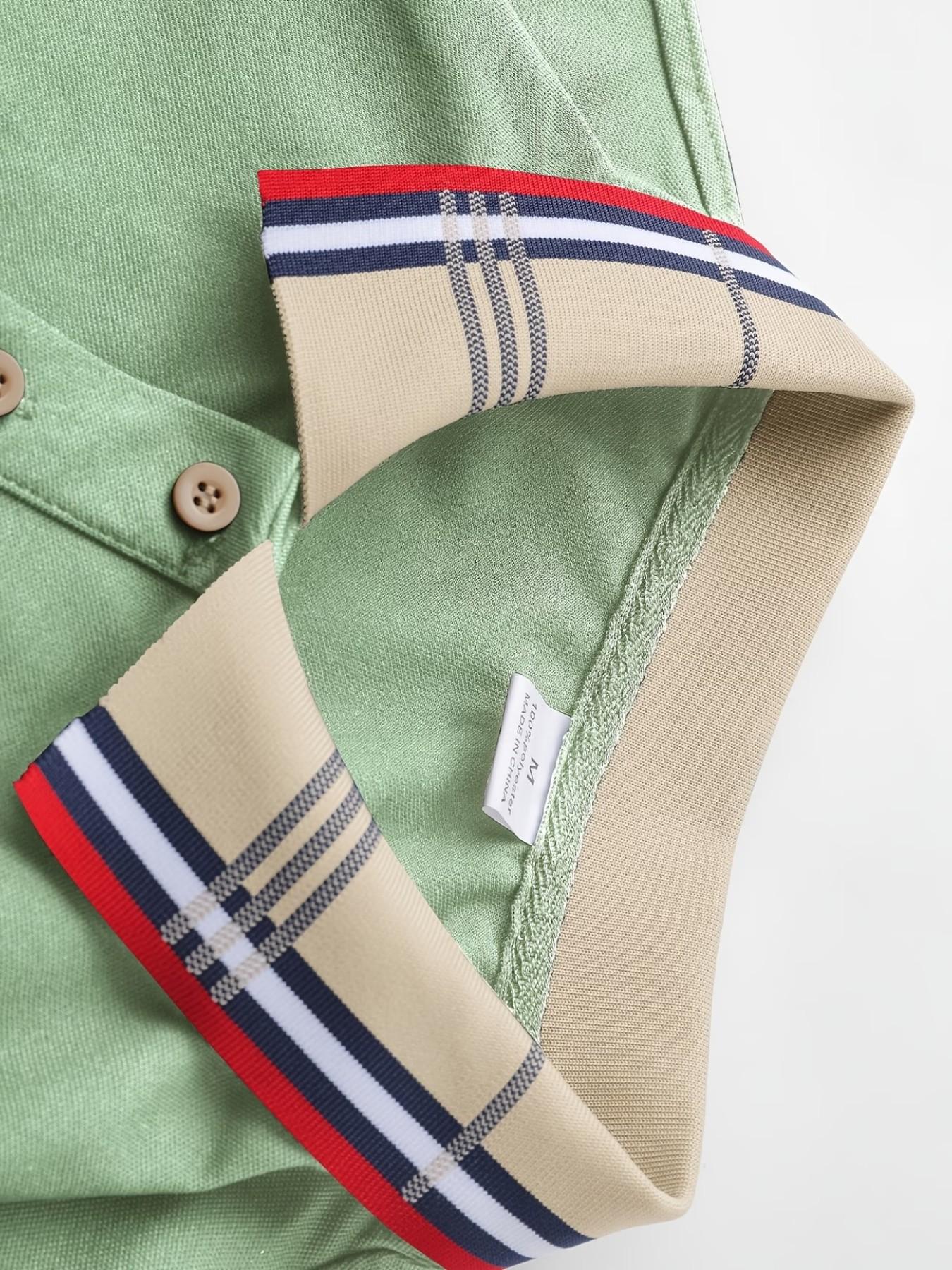 Summer New Trendy Luxury Dominican Print Polo Shirt, Men's Short Sleeve Fashion High-End T-Shirt, Business Slim Fit, Breathable Knit Fabric