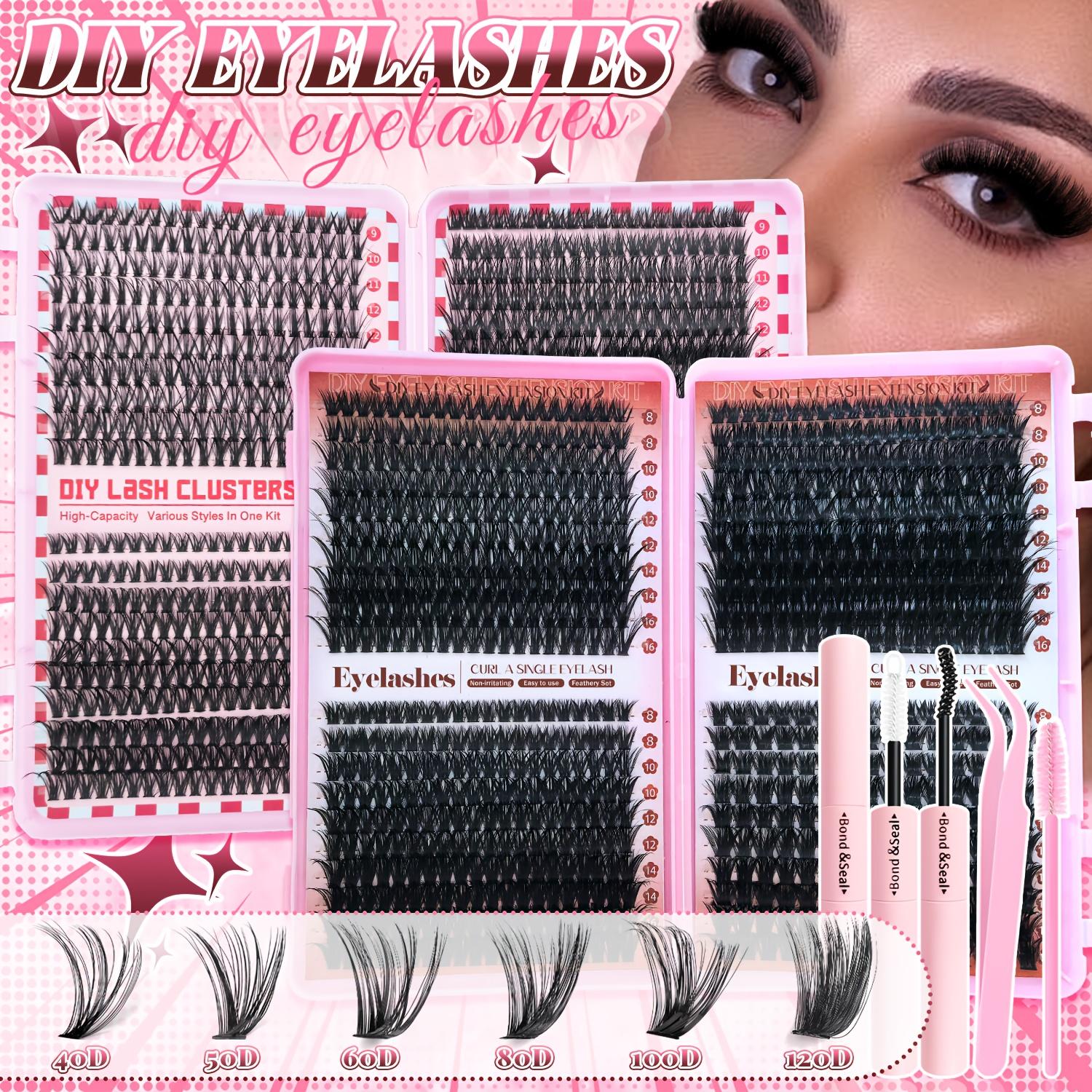 A Kit for Creating False Eyelash Extensions, Featuring a Multifunctional Eyelash Book with a Mix of 40-120D Fluffy And Dense Eyelash Clusters, Along with, a Multifunctional Tool Brush, Tweezers, And a Professional Makeup Kit to Achieve Beautiful Eye