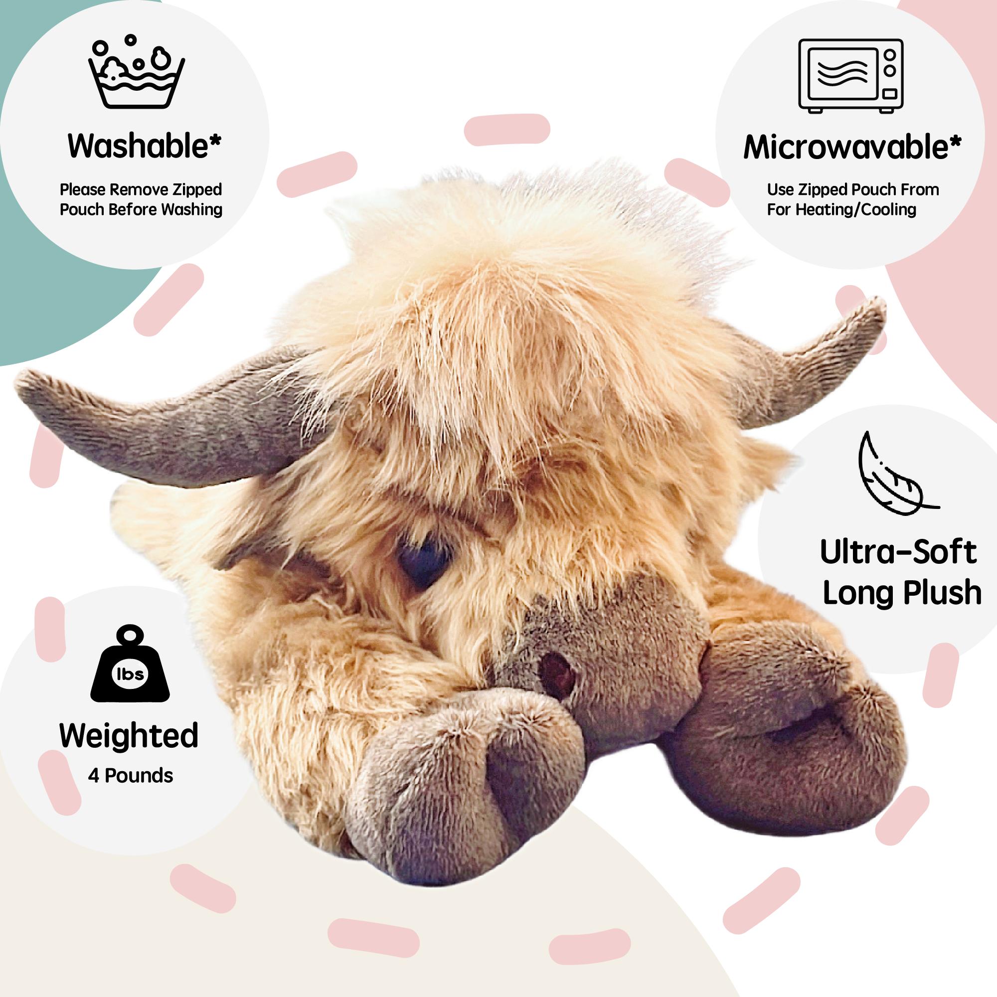 Highland Cow weighted plush front view