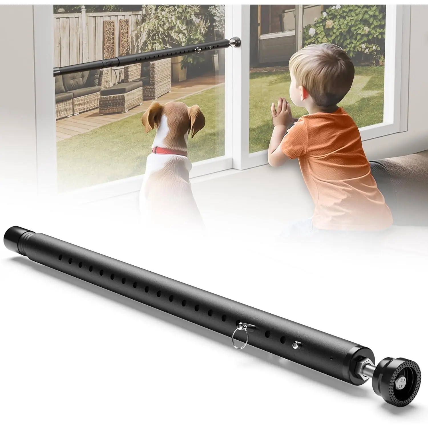 17-50 Inch Black Sliding Door and Window Security Bar for Home Safety