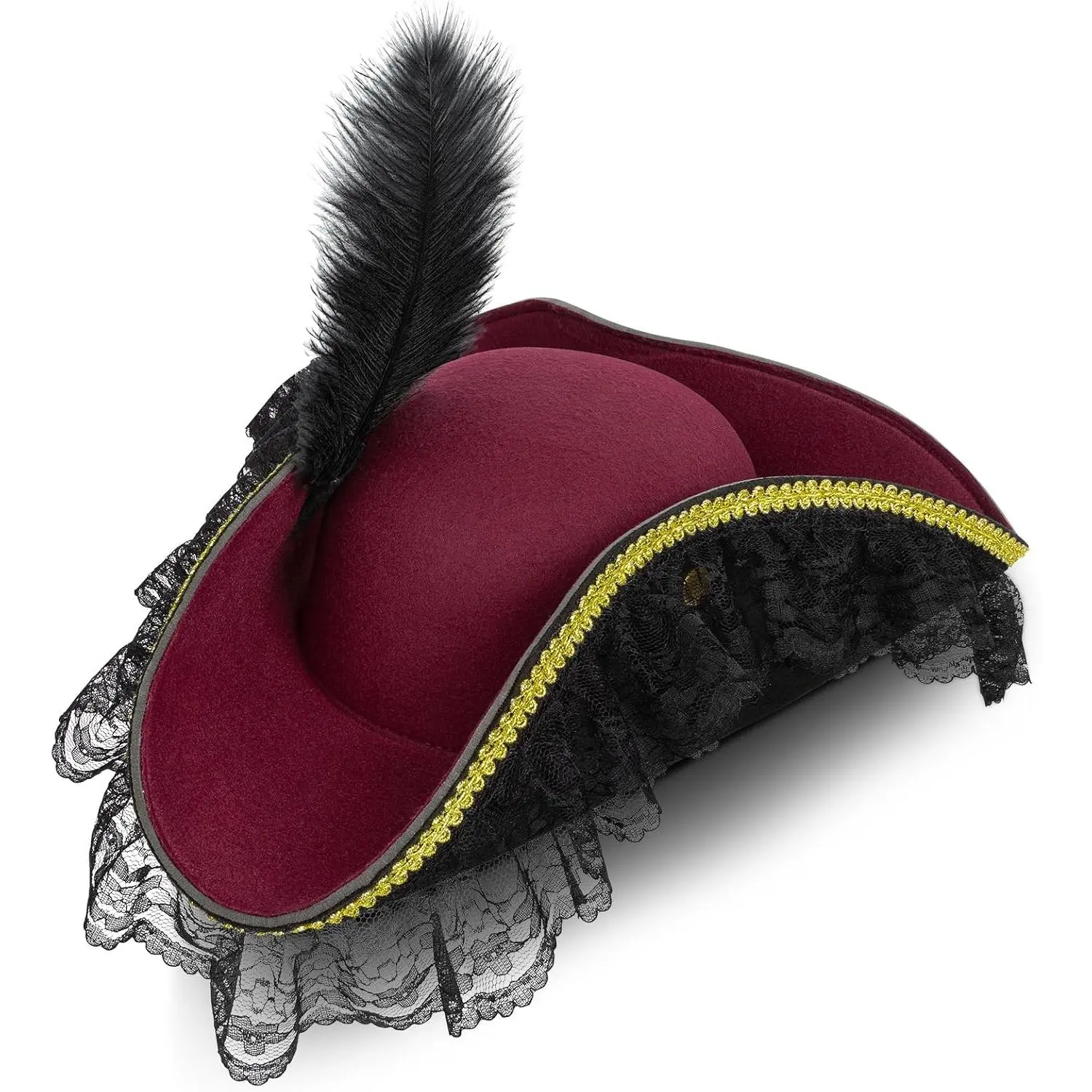 Women's Pirate Costume Hat - Renaissance Tricorn Hat Halloween Accessories for AdultsGift