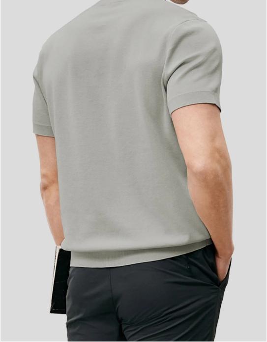 Fioboc Men's Crewneck Knitted T-Shirt Top for Father's Day, Christmas Gifts and Daily Casual, Comfortable, Breathable and Skin-Friendly