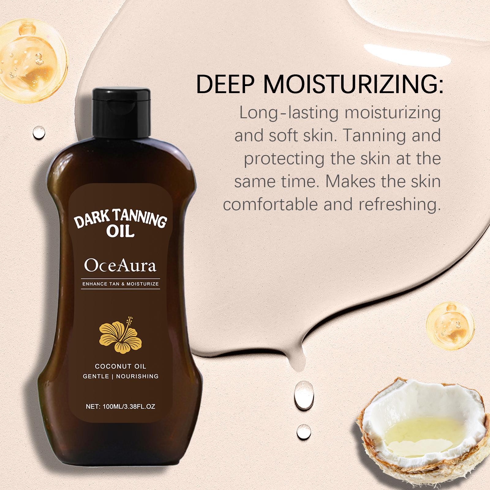OceAura Body Darkening Oil - Body Care Products for Natural Look, Darkens Tan, Nourishes and Moisturizes Skin