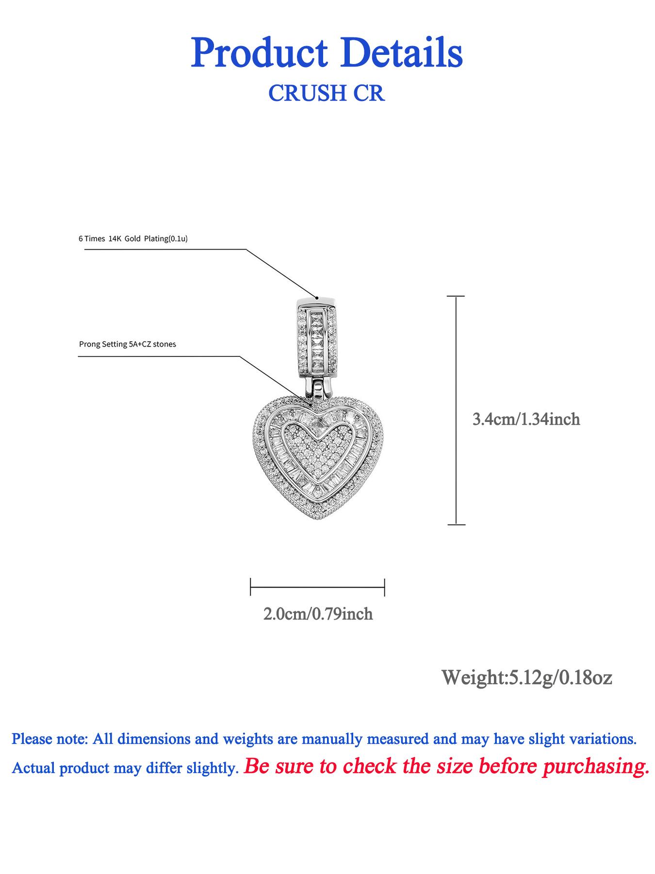 CYL&RY Y2K 14K Gold Plated Iced Out Heart Pendant Necklace for Men Women Hypoallergenic Twisted Rope Chain Perfect for Baddie Aesthetic, Hip Hop Concert Music Festival Club Night Urban Street Style Perfect Valentine's Day Birthday Anniversary Graduation