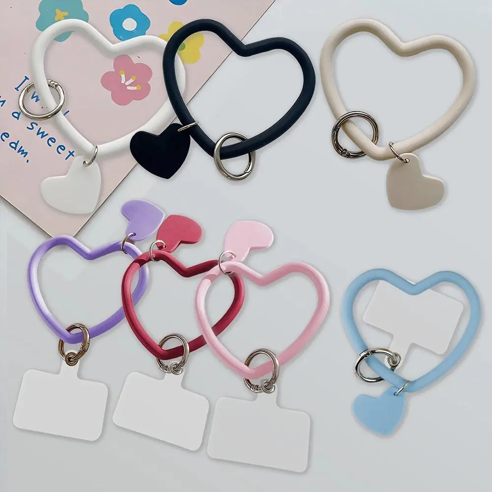 Fashion Anti Lost Love Keychain Mobile Phone Strap Ring Pendant Mobile Phone Bracelet Silicone Wristband Bracelet Accessories