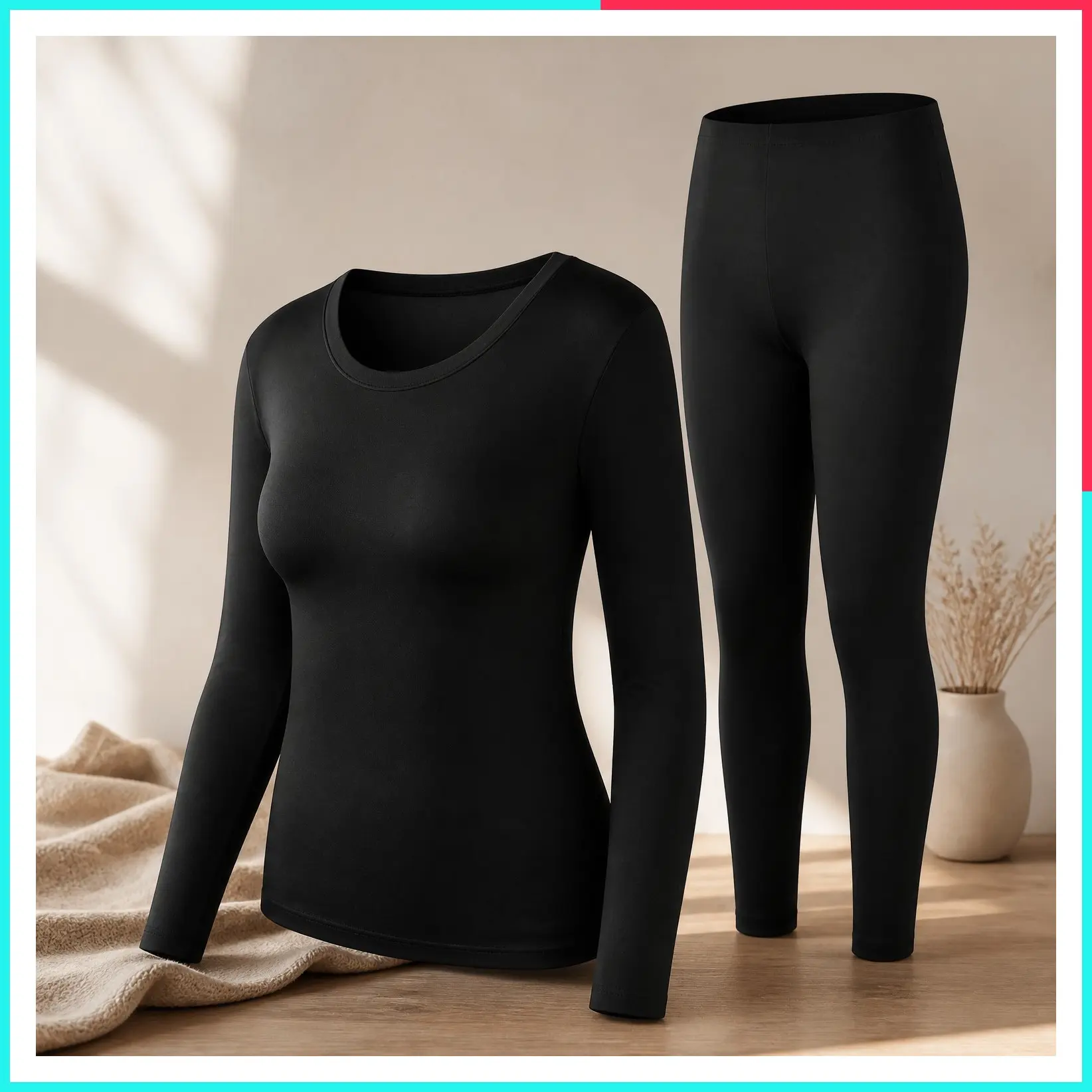 Women's Ultra-Soft Thermal Underwear Set - Fleece Lined Base Layer Top & Bottom Long Johns for Winter Warmth
