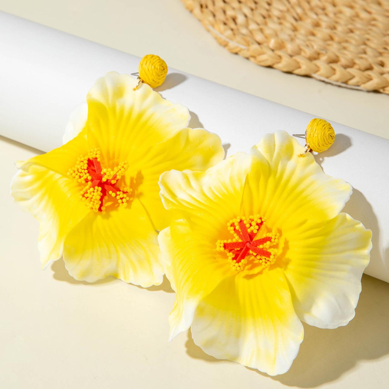 Fashionable Sweet Artificial Flower Earrings, Bohemian Summer Vacation Style Ear Jewelry, Trendy and Refreshing Design