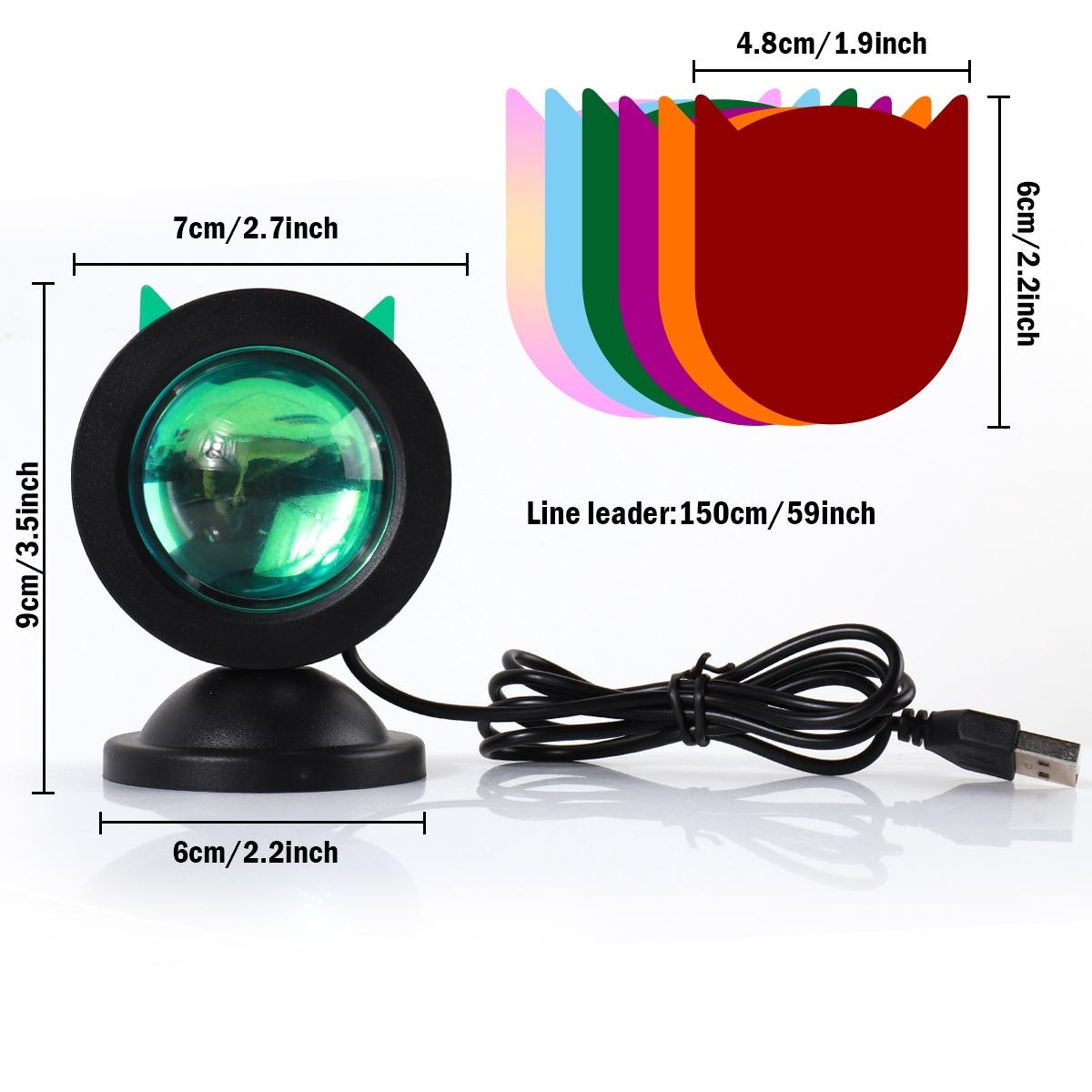 Sunset lamp projector with 6Pcs Color Films, 16 color changing rainbow light with Remote Controlled LED Table Lamp USB Sunlight Lamp for bedroom, aesthetic room decor, TikTok vibe