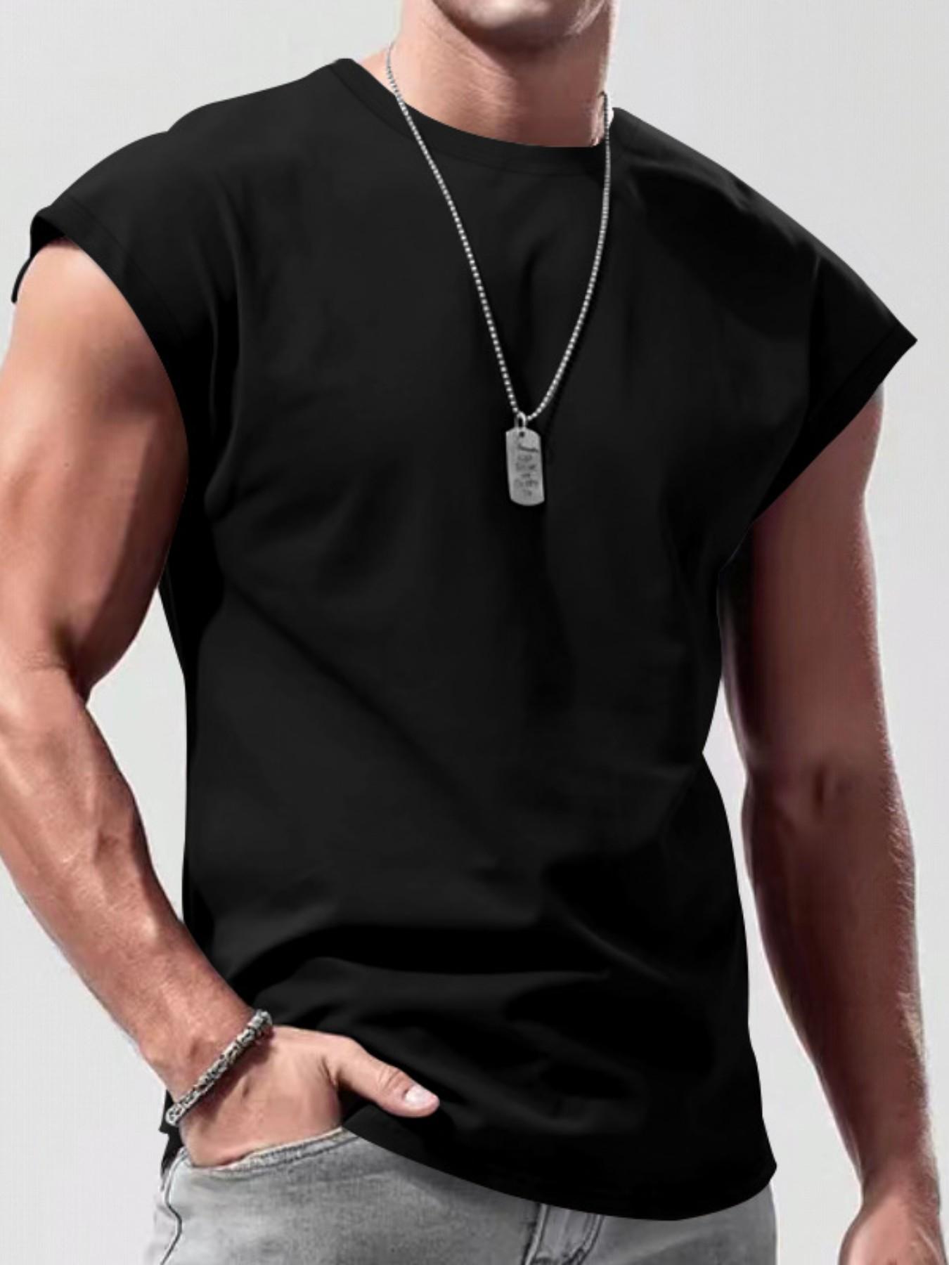 Men's Sleeveless Fitness Tank Top, Quick-Dry Gym Muscle Tee, Casual Loose Fit Men's Sports Running T-Shirt, Comfortable and Breathable