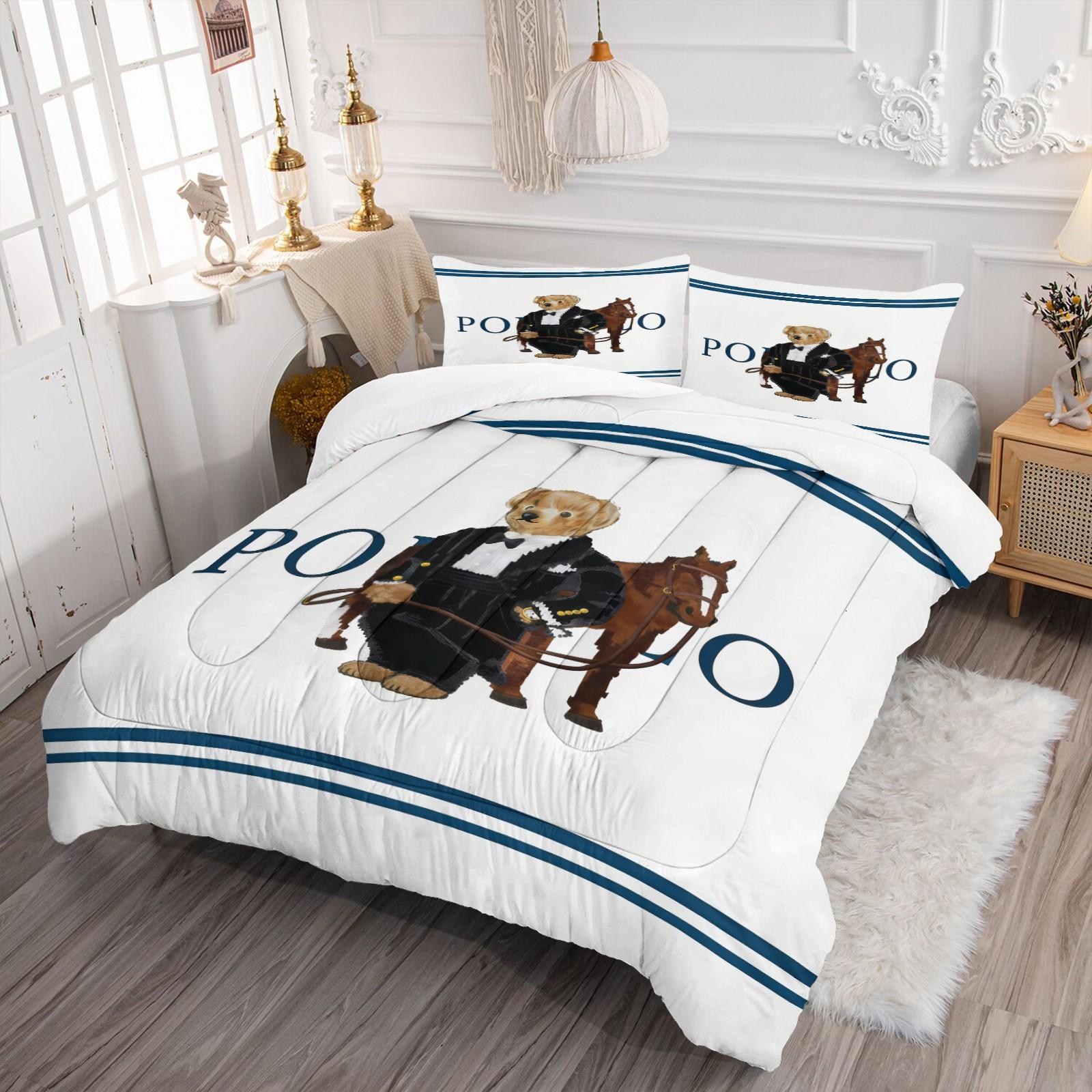 Bear Pattern Comforter Set Quilt, Soft And Durable Bedding Set, Includes 1 Comforter And 1 Or 2 Pillowcases, Daily Holiday Birthday Gift Bedroom Decoration For Children And Adults