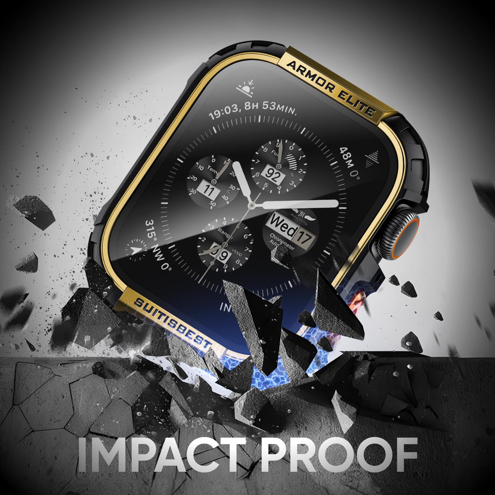 ArmorElite Case for Apple Watch Series 11 10 49mm 46mm 45mm 44mm with Screen Protector, Shockproof Protective Case Cover Bumper for iWatch Series 11 10 9 8 7 6 5 4 SE