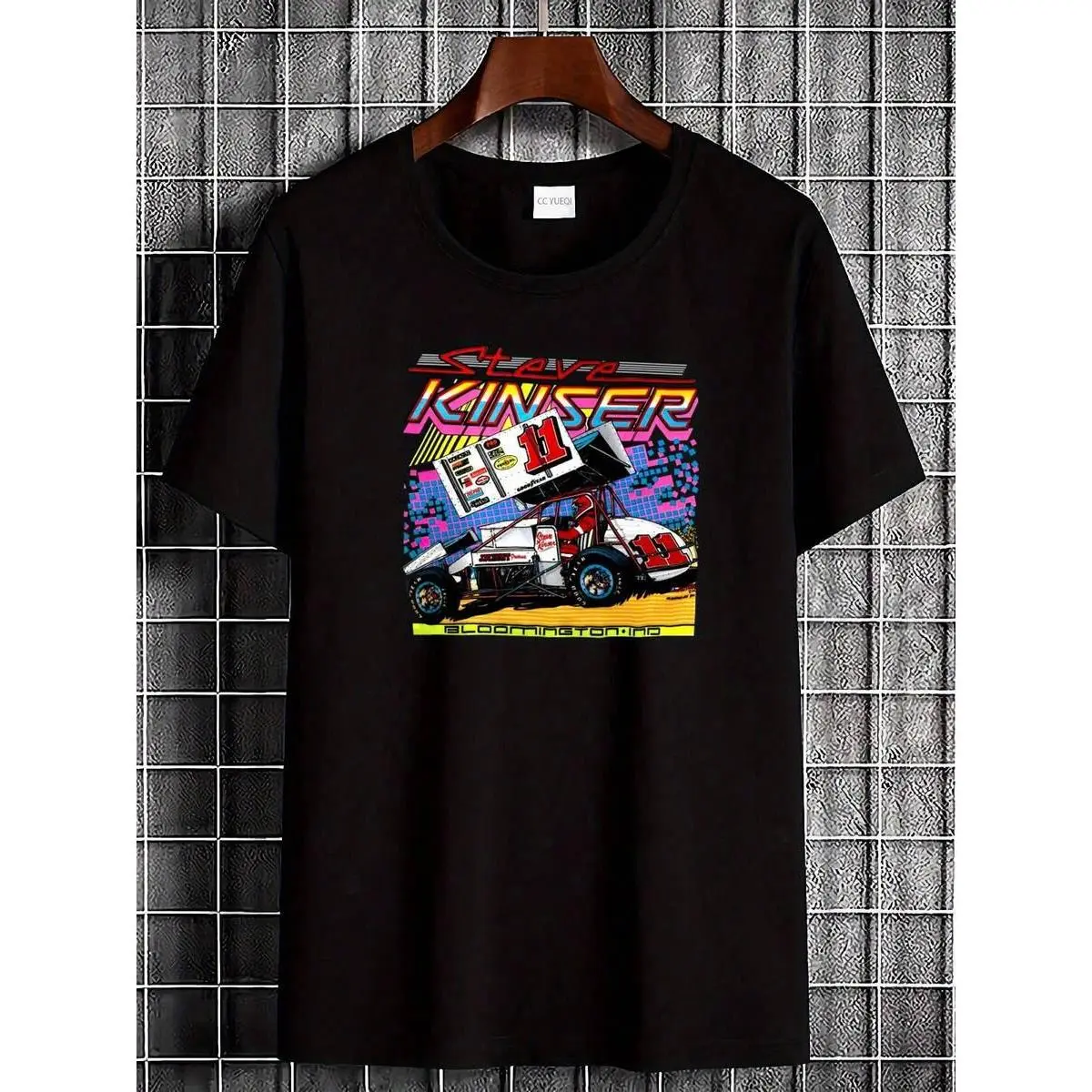 Vintage 1989 Steve Kinser Sprint Car Graphic T-Shirt - Official Racing Design With # 19 Number 1 Fan Print, Black Retro Motorsport Tee For Men & Women,