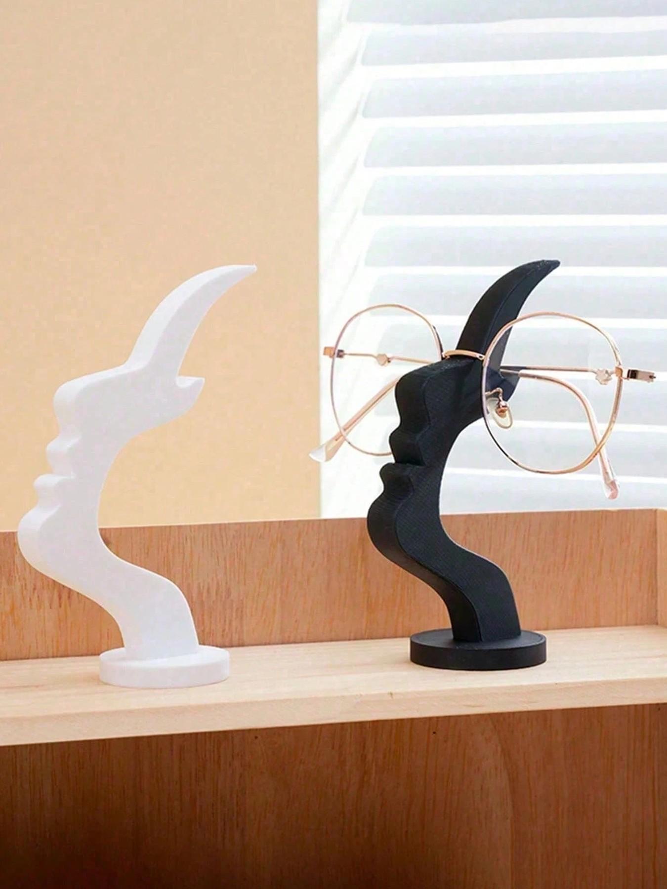 2pcs Modern Unique Arc-Shaped Eyeglass Frames, Creative Face Design Glasses Stand, Desktop Eyewear Holder,  Eyewear Accessories