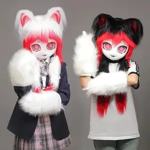 Fursuit Kigurumi Headset Furry Cosplay Costume Head Base Paws Comiket Furries Rubbit Doll Cat Doll Kig Costume Animal