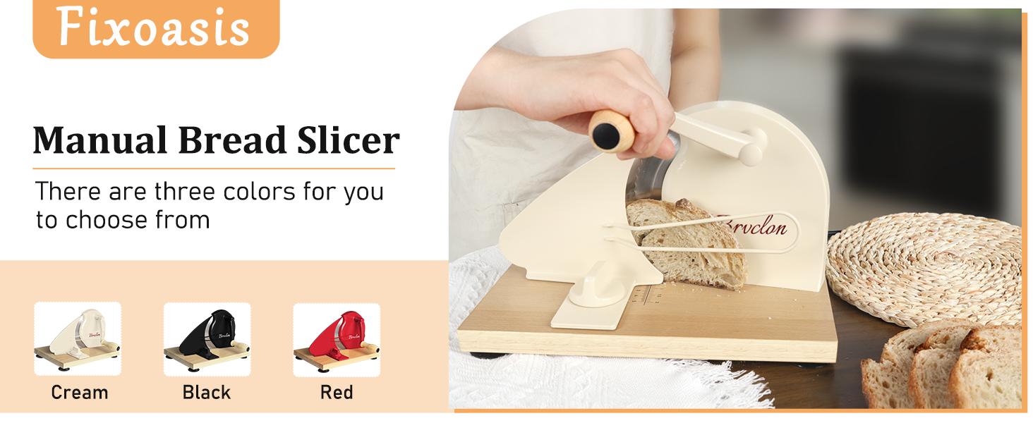 【Upgraded】Manual Bread Slicer Adjustable Thickness, Hand Crank Bread Slicer for Homemade Sourdough Bread with Scale Line & Suction Cup & Metal Guide,Quality Solid Wood Base & Gift-Level Packaging