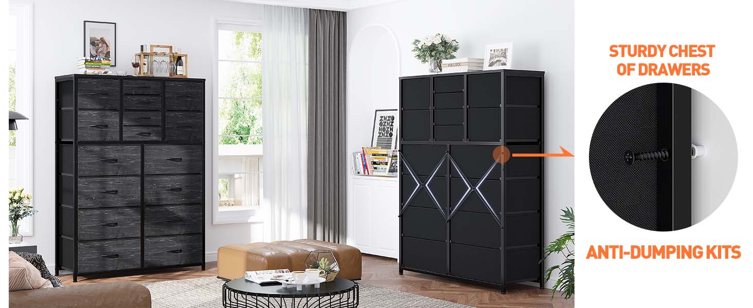 【Spring Refresh】Raybee Furniture 16 Drawer Dresser, Tall Fabric Storage Organizer with Sturdy Metal Frame and Wooden Top, Large Capacity& Space Saving Storage Organizer Unit, Modern Chest of Drawers for Bedroom Closet Entryway, Easy to Assemble & Clean 【Spring Refresh】Raybee Furniture 16 Drawer Dresser, Tall Fabric Storage Organizer with Sturdy Metal Frame and Wooden Top, Large Capacity& Space Saving Storage Organizer Unit, Modern Chest of Drawers for Bedroom Closet Entryway, Easy to Assemble & Clean