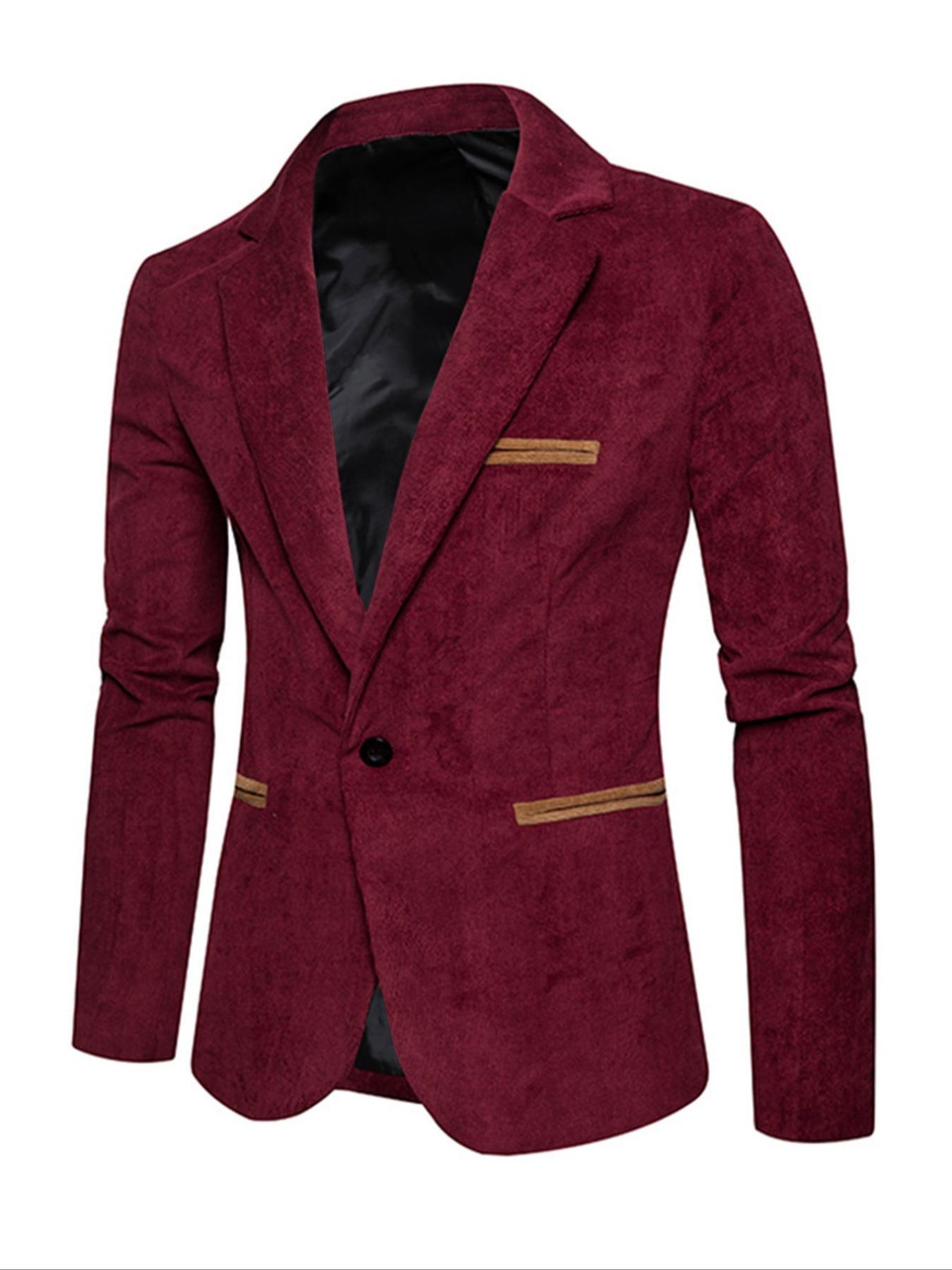 Men's Casual Suit Jacket Long Sleeve, Stylish Western Wear Outerwear, Perfect for Daily & Formal Occasions, Comfortable Fit Design