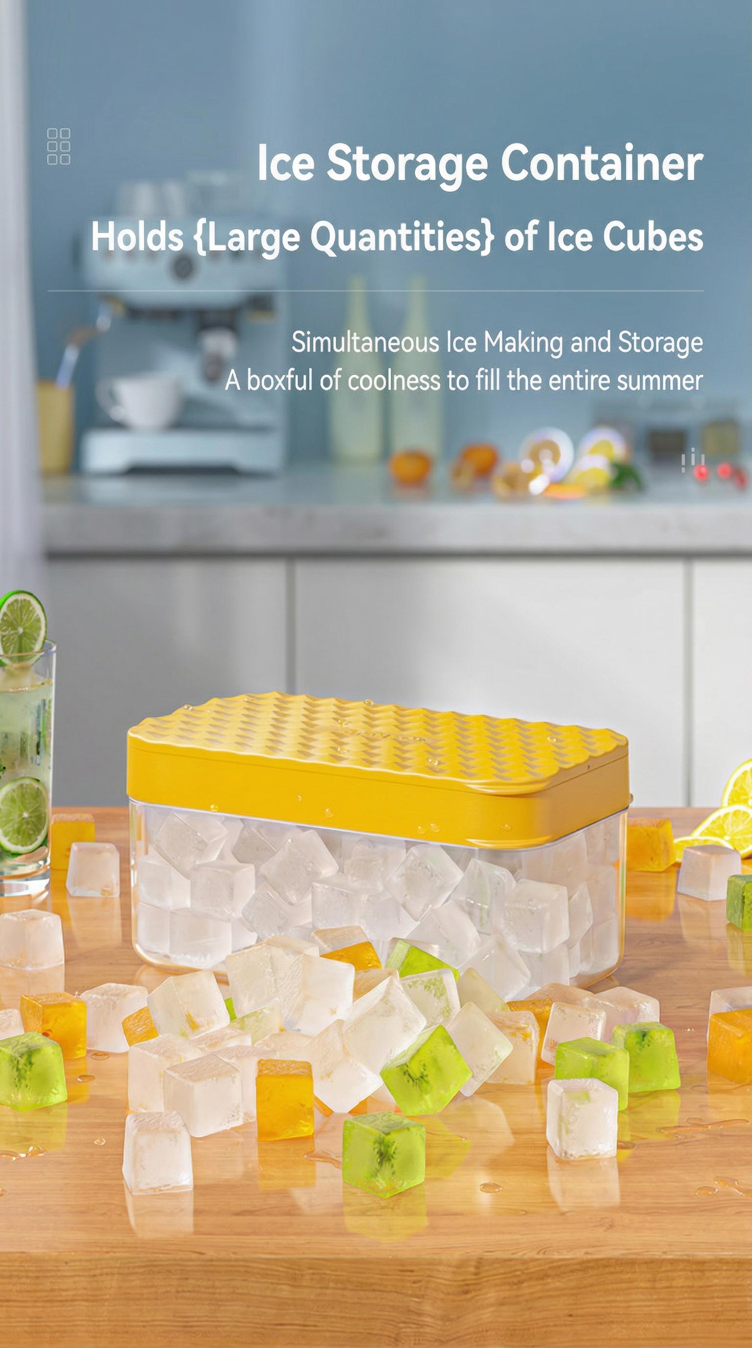 Silicone Ice Cube Tray Set with Storage Box, Food Grade Safe Material, Easy Demolding, Ideal for Home Use, Durable and Reusable