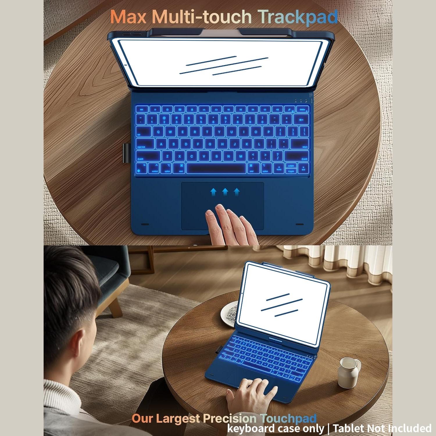 [Only Keyboard Case, Tablet Not Included]Keyboard Case for iPad Air 13 inch(M3/M2)&iPad Pro 13(M5/M4),iPad Pro 12.9(6th/5th /4th/3rd Gen) Case with Keyboard,360° Rotatable,Toupad,Backlits,Pencil Charging