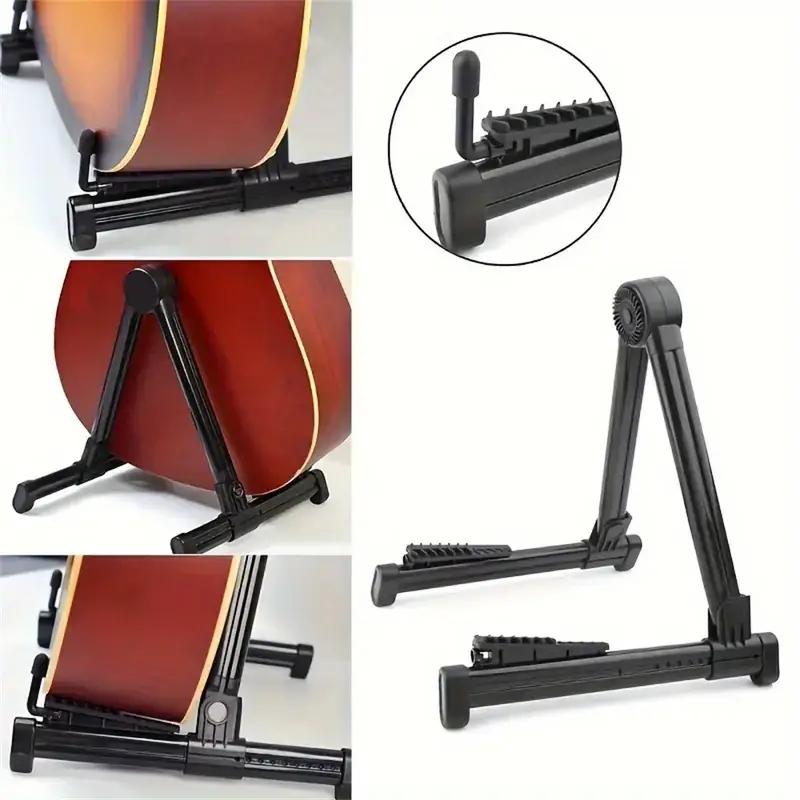 Durable Foldable Instrument Stand, Adjustable Holder for Acoustic & Electric Guitars, Mandolins, Banjos, Ukuleles, Violins, Sleek Finish