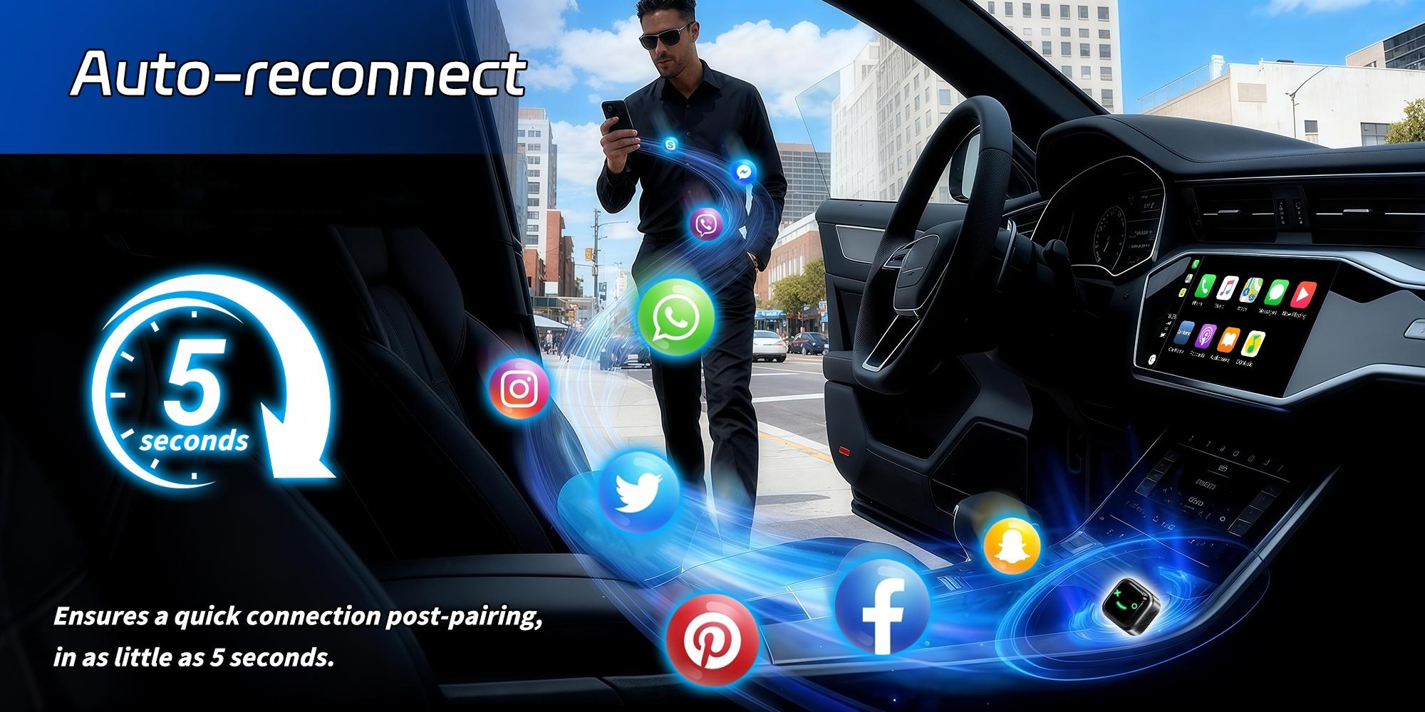 Mini Dual Wireless Carplay/android Auto Adapter, Supports 2.4/5GHz WiFi, Seamless Multi-User Switching, Zero Latency USB Connection Mini Dual Wireless Carplay/android Auto Adapter, Supports 2.4/5GHz WiFi, Seamless Multi-User Switching, Zero Latency USB Connection