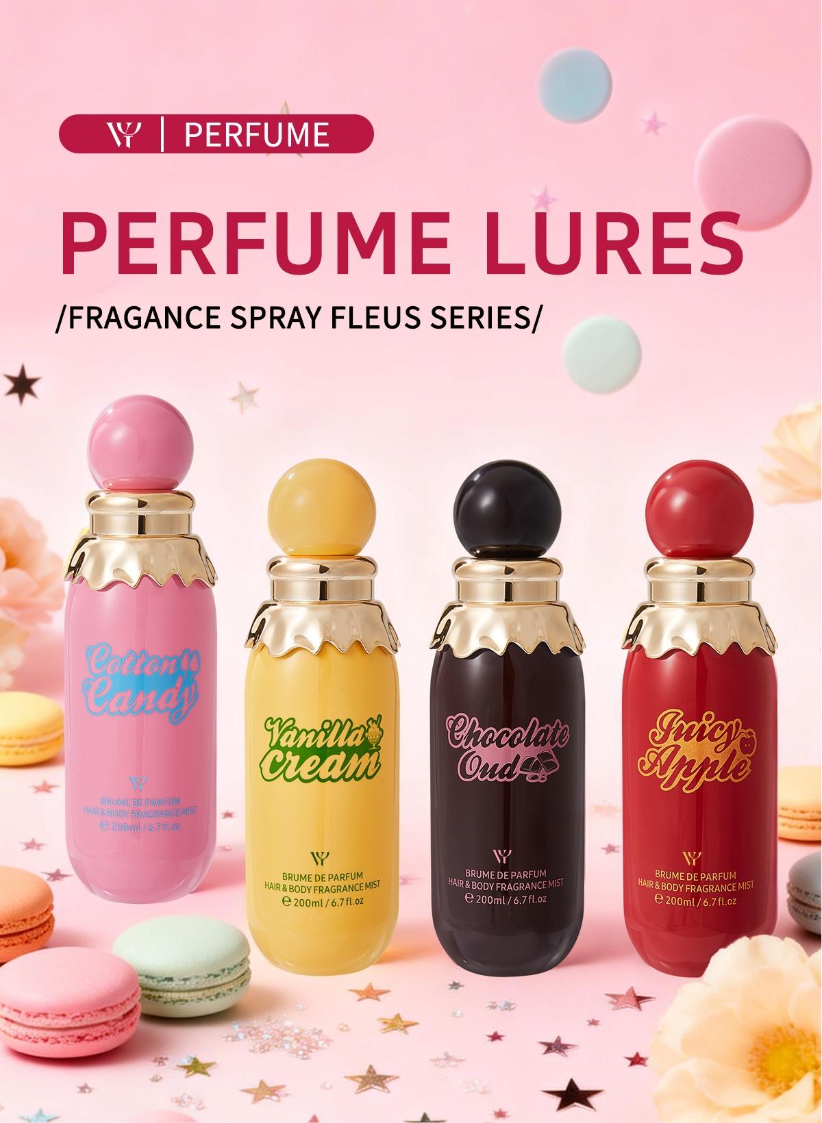 Women's Perfume Spray with Four Fragrances, Cotton Candy, Chocolate, Vanilla, Apple, Long-Lasting Niche Scent, High-Quality Ingredients