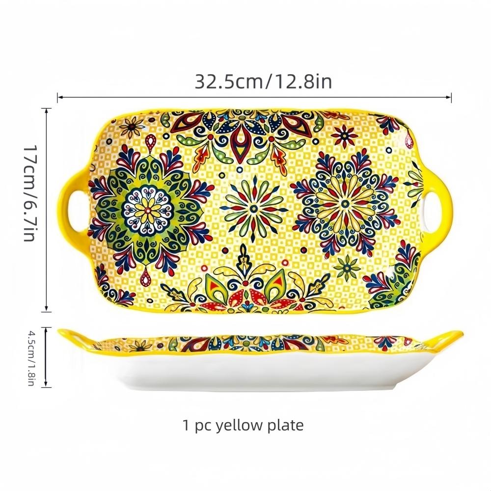 Fish Shaped Ceramic Plate, 1 Count Modern Style Exquisite Durable Multi-purpose Salad Plate, Heat-resistant Dishwasher Safe Plate for Home Kitchen